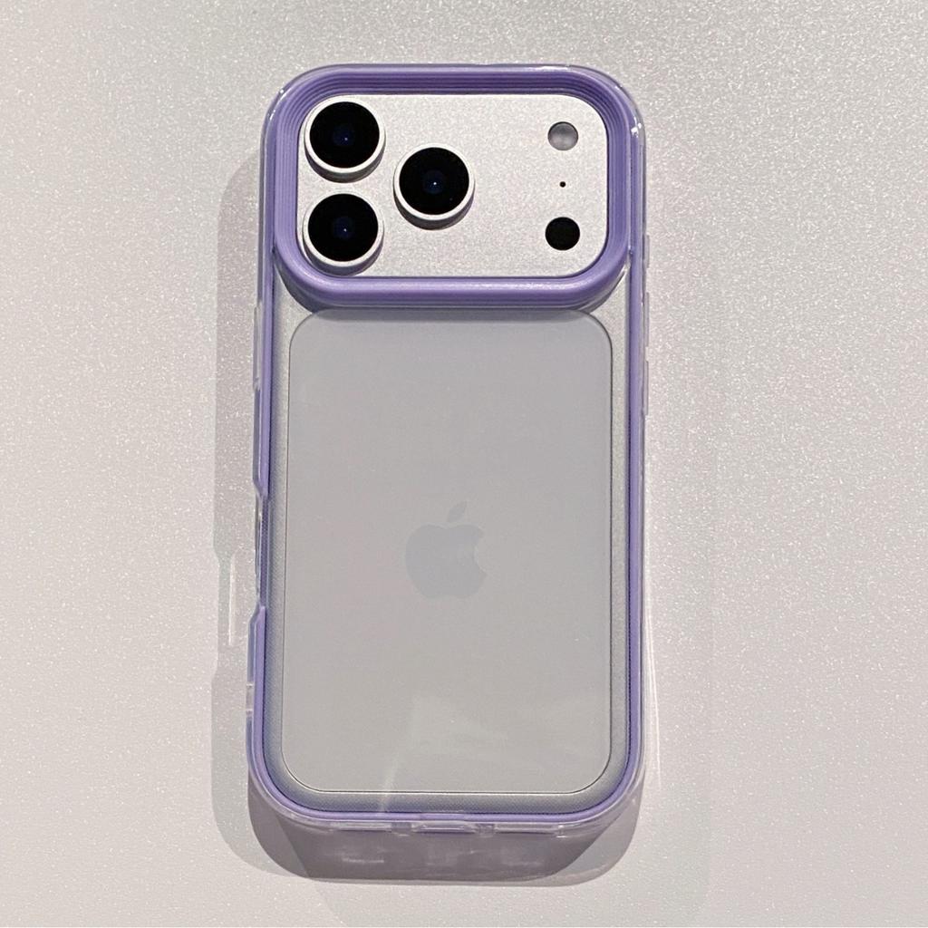 Simple and transparent 3-in-1 candy-colored frame, suitable for iPhone16Pro Max Apple 17 mobile phone case 14/15.