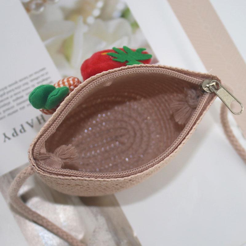 2025 Cute Summer Kids' Mini Woven Wheat Straw Crossbody Beach Bag