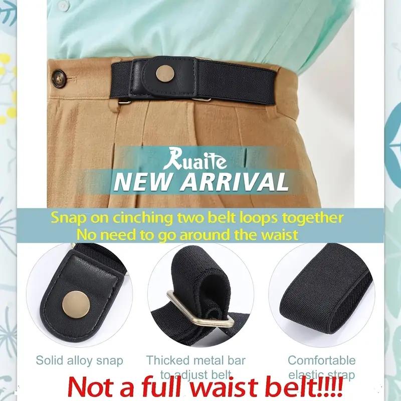 2pcs/set No Buckle Elastic Belt For Women Men Unisex Stretch Belt For Pants Jeans Casual Buckle Free Adjustable Invisible Belt