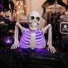 Color Changing Night Light Halloween Skull Candle Lantern with LED Lights, Realistic Bone Texture Flameless Lamp for Indoor And Outdoor Decorations