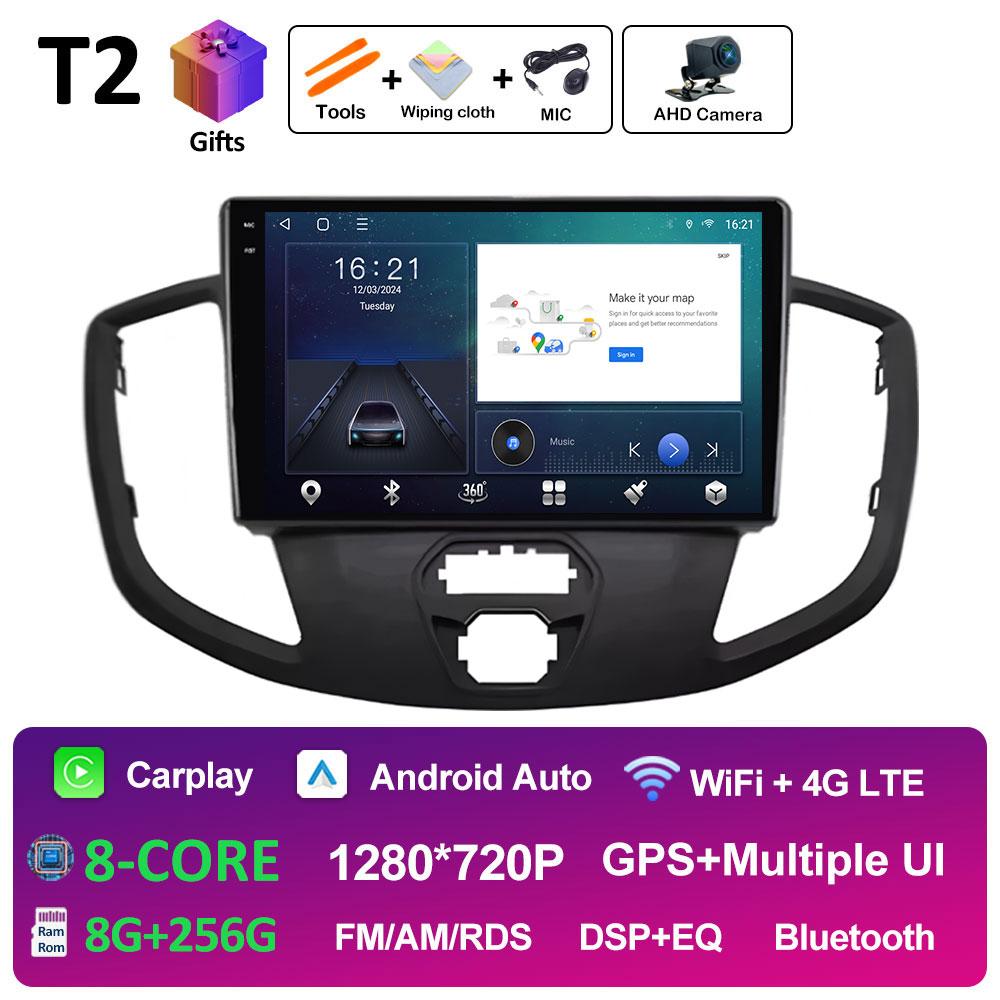 Android 14 Wireless Carplay For Ford Transit 2015 2016 2017 2018 Navigation GPS Cooling Fan Autoradio Car Multimedia Player WIFI