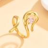 High-End Retro Titanium Steel Gold-Plated Irregular Design Open Ring