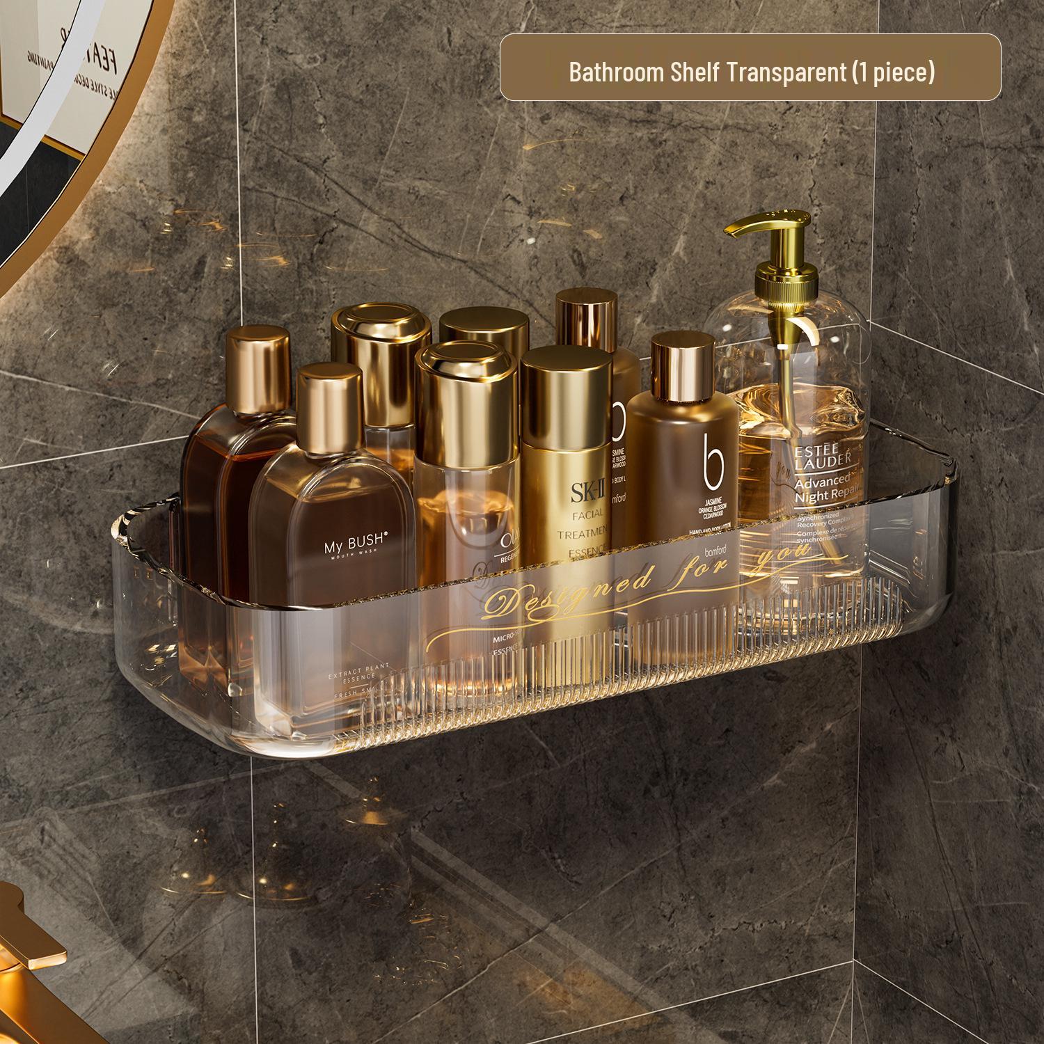 

Wall-Mounted Punch-Free Bathroom Storage Rack прозрачный