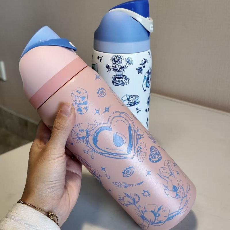Borraccia in Acciaio Inossidabile 32oz Borraccia Termica Sottovuoto con Cannuccia e Tappo Ermetico Borracce Termiche Portatili da Mano