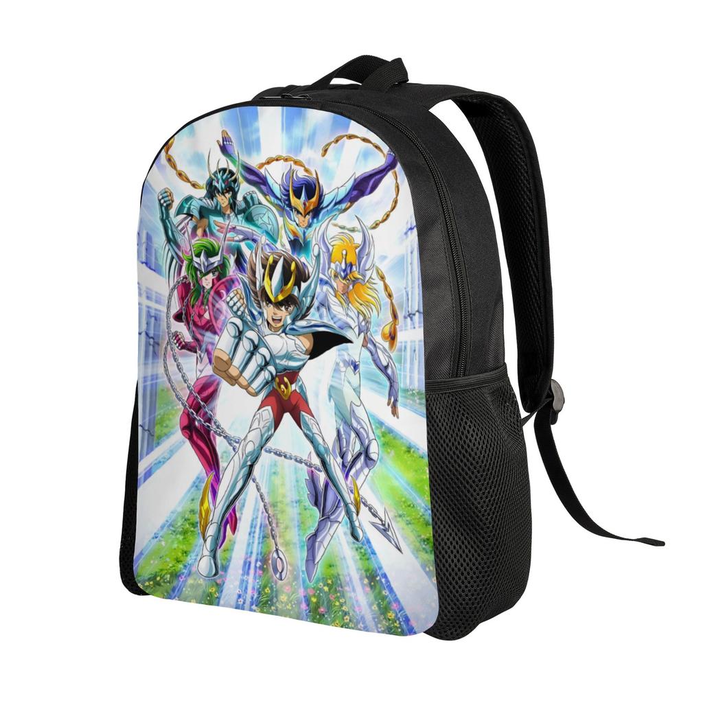 Saint Seiyas Laptop Backpack Women Men Casual Bookbag for School College Student Seiya Hyoga Shiryu Camus Shun Bag