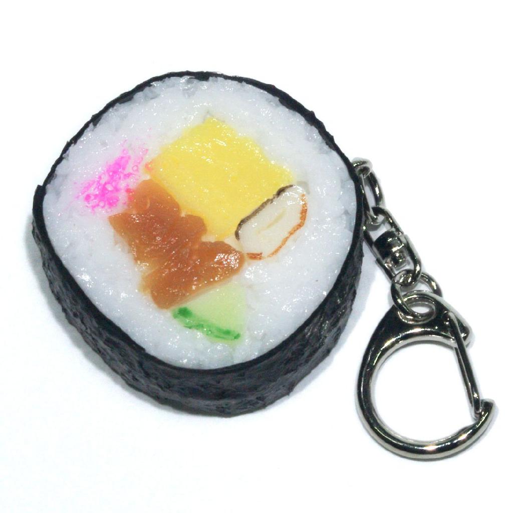 Coconut Accessories Rolled Sushi Food Sample Keychain - Realistic Japanese Sushi Replica Model 041TK, PVC Charm