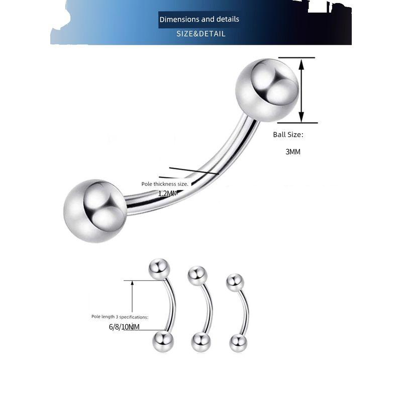 925 Sterling Silber Augenbrauenring Bauchnabelring Bauchnabelstecker Bauchnabelpiercing Bauchnagel Mini Ohne Belastung Mode Anti-Allergie 3mm Kugel Radian
