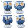 Owl Figurine Realistic Hand Painting Resin Stable Base Owl Ornament for Living Room