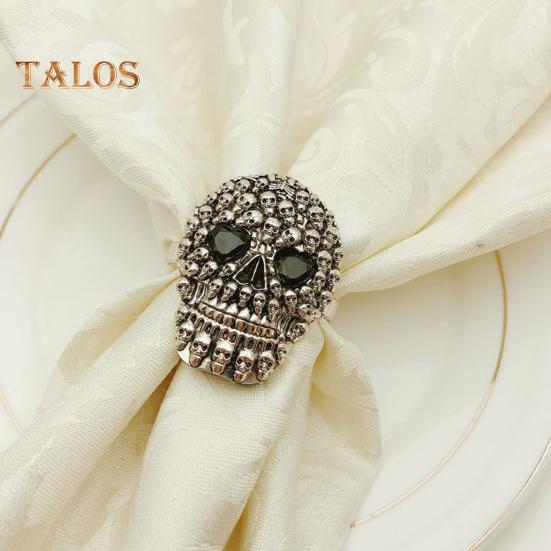 

6шт кольцо для салфеток жуткий череп портативный удобный ручной работы старинный череп кольцо для полотенца для Хэллоуина