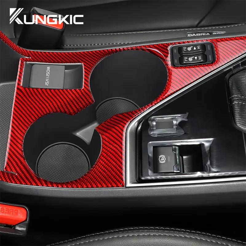 Real Soft Carbon Fiber Central Control Cup Panel Sticker For Subaru Crosstrek 2024 For Impreza 2024 Cover RHD LHD Interior Trim
