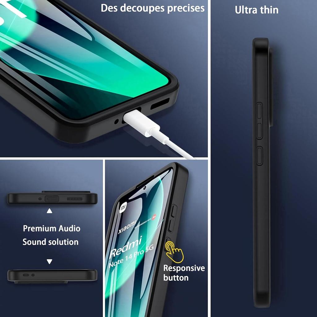 360 Celotělový kryt pro Poco C71 X7 Pro M6 X6 X5 Redmi Note 14S 14 Pro Plus 5G 13 12 10 Redmi A5 14C 13C 12C 10C 9C 9A 9 s ochrannou fólií na displej
