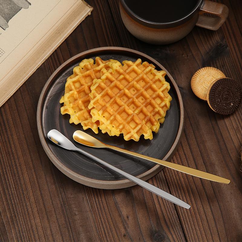 16.9cm Long Handled Stainless Steel Ice Cream Dessert Tea Spoon Colorful Coffee Spoon Dinnerware Flatware Kitchen Tools 1Pcs