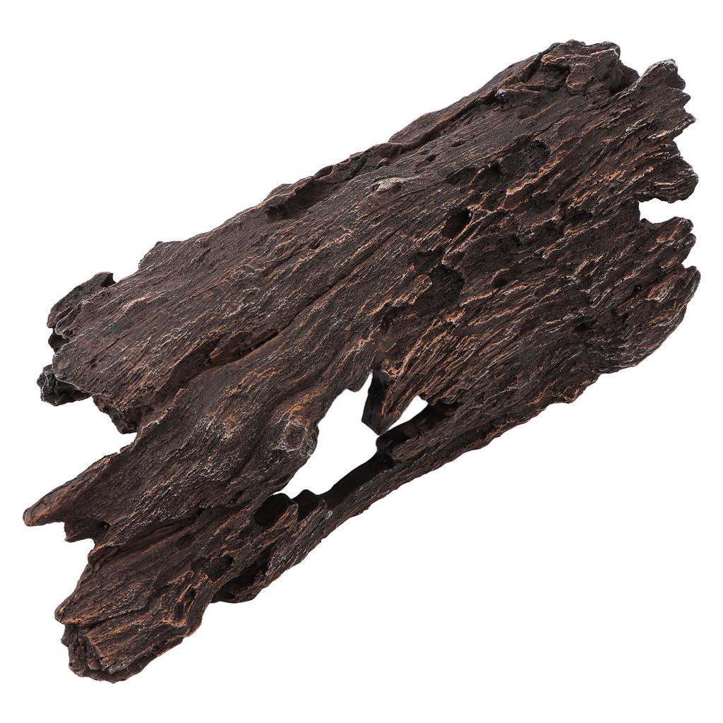 Resin Wood Aquarium Decorations Reptile Hollow Tree Trunk Cavern Bark Bend for Lizard Tortoise Spider