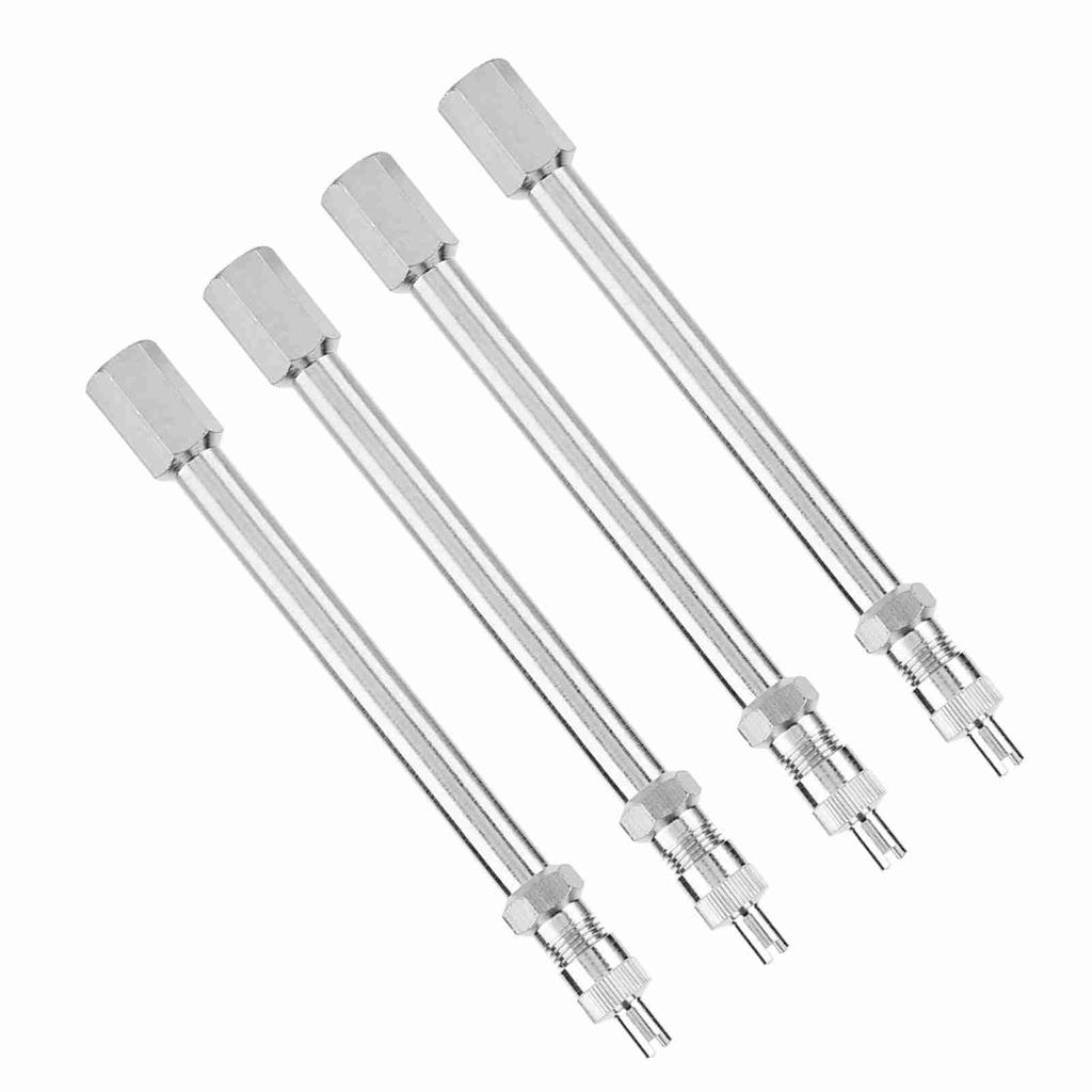 4Pcs 100mm Chrome Tyre Valve Extension Rod Wheel Adapter Car Truck Lorry