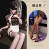 Sexy Women's Summer New Chinese Lace Temptation Cheongsam Uniform Nightdress Retro Hollow Back