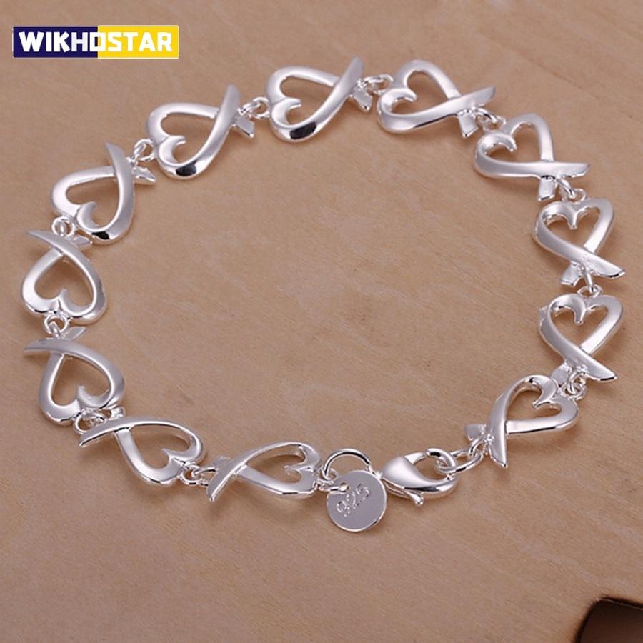 925 Sterling Silber Armbänder für Frauen Hochzeit Dame Nette Edle Hübscher Schmuck Mode Schöne Kette Freies Verschiffen Heiße Geschenke