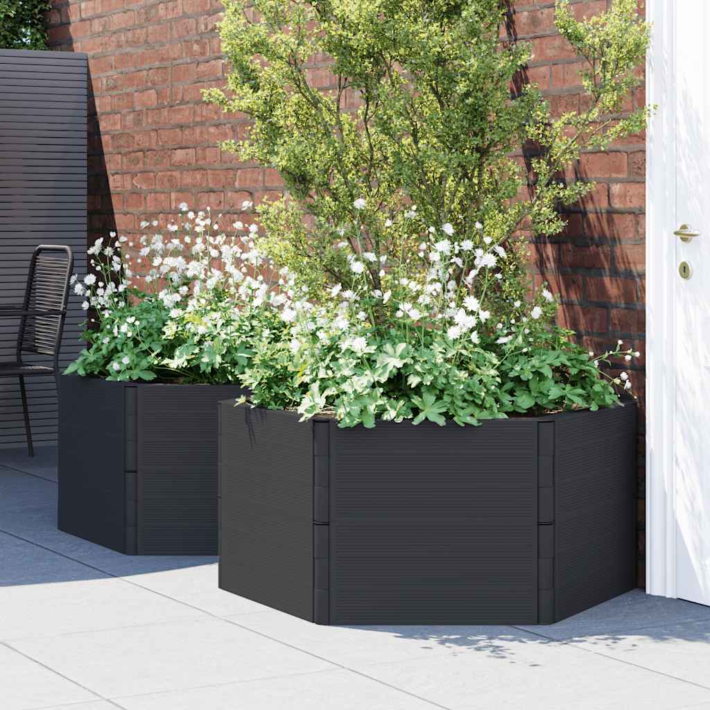 Planting Troughs 2 pcs Anthracite PP