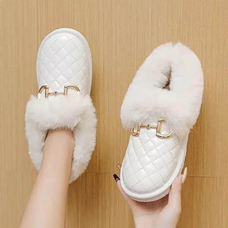 Fashion 2024 New Women's Snow Boots Plush and Thickened Low Barrel Cotton Shoes Women's Winter Korean Warm Short Boots Slip On loafers