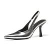 Silver Pointed Toe Backless Heels - 2025 New Spring/Autumn Collection