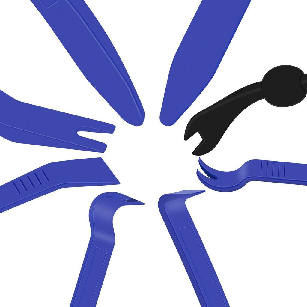 8PC Car Audio Modification Tool Set: Interior Clip Remover & Pry Bar