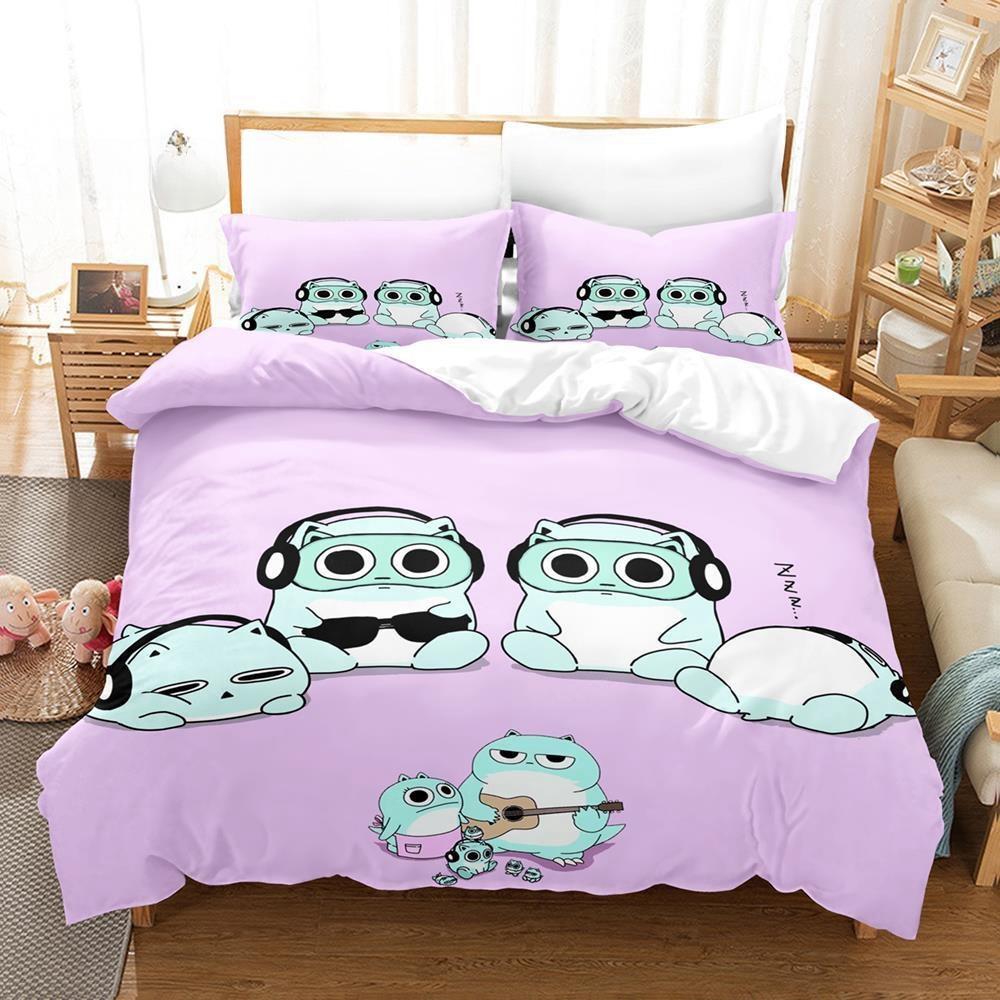 

Comforter New 3D Print Anime Bed Sheet Blue Hamham Bedding Set Single Twin Full Queen King Size Bed Set Adult Kid Bedroom s Comforter (quilt)-EU Single(135*200cm)3pcs
