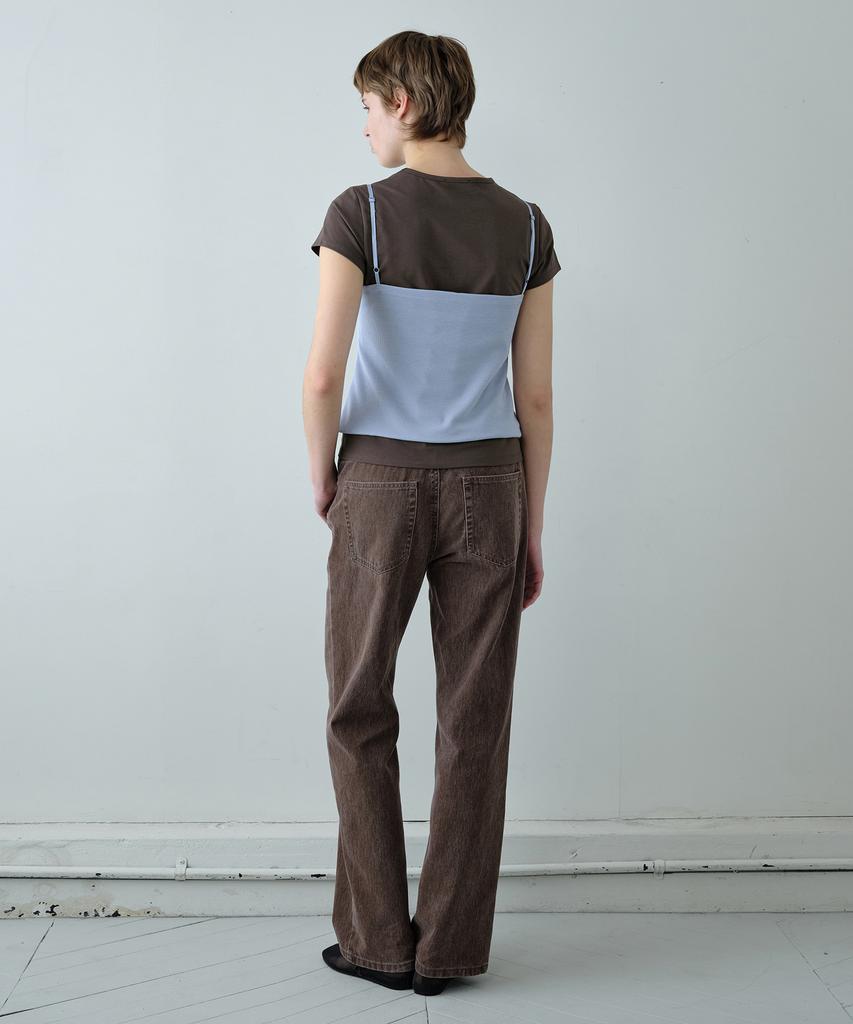 Simeteuligpeosenteu Lace Layered Two-Way Top / Brown
