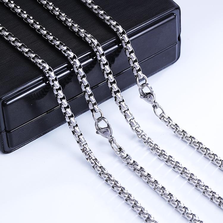 Herren Retro Wolfszahn Anhänger Halskette - Edelstahl Hip Hop Pullover Kette