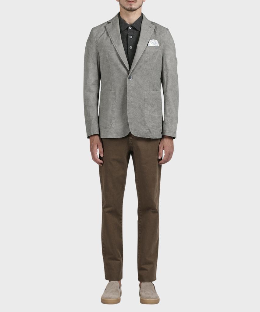 PANICALE Dark Gray Cotton Collared Knit