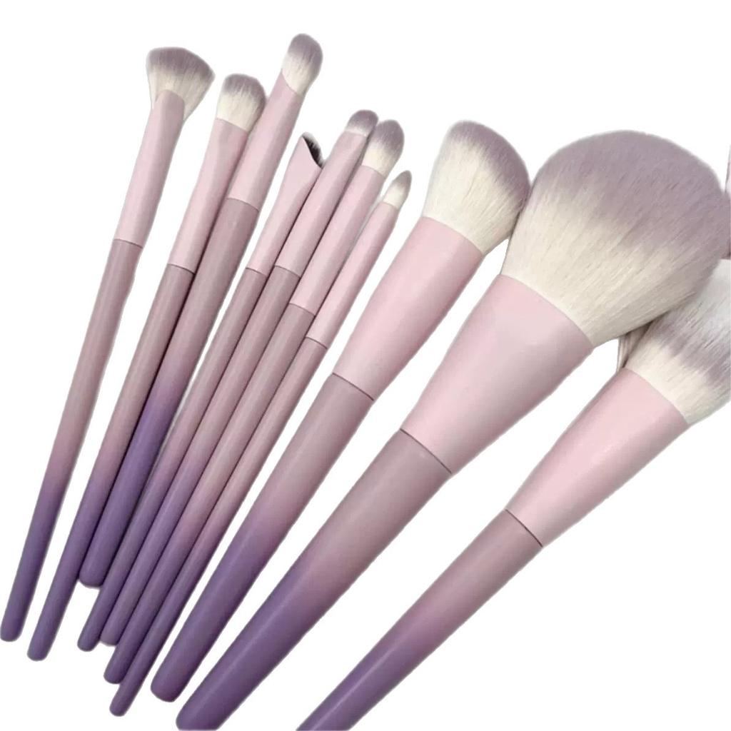 10Pcs Purple Makeup Brush Set, Loose Powder Brush Eyeshadow Brush