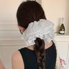 Fabric Spotted Lace Flower Double Large Intestine Hair Band Fashion Temperament Atmosphere Elegant High Sense Simple Hair Accessories
