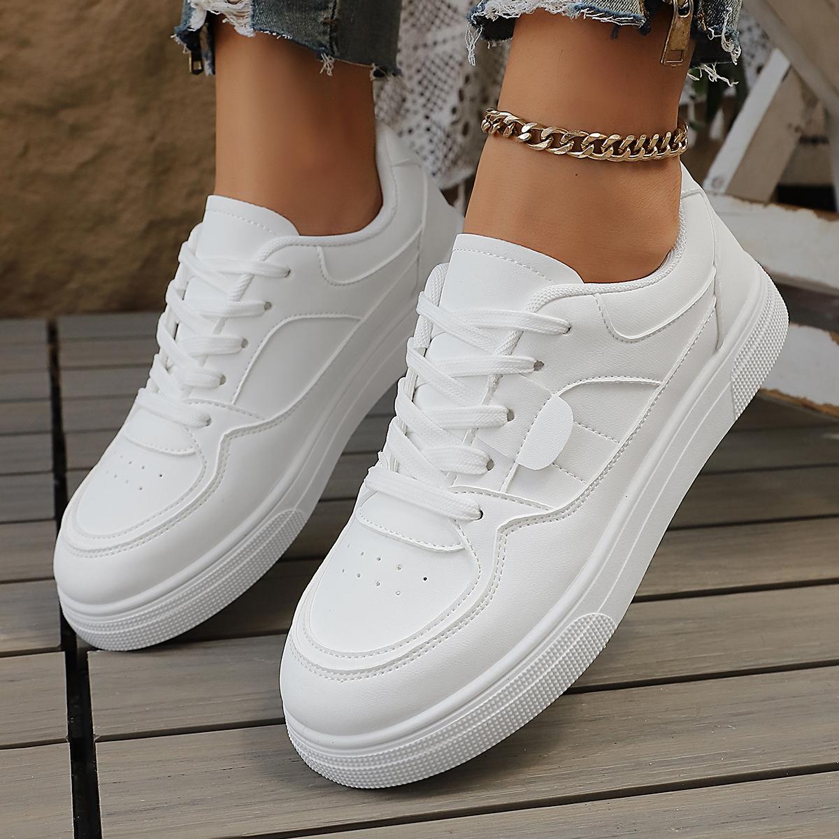 

Модные Новые 2025 Женские Теннисные Кроссовки Мода Комфорт Спортивная Обувь для Скейтборда Повседневный Академический Стиль Маленькие Белые Туфли Женские Весна Осень 35 белый