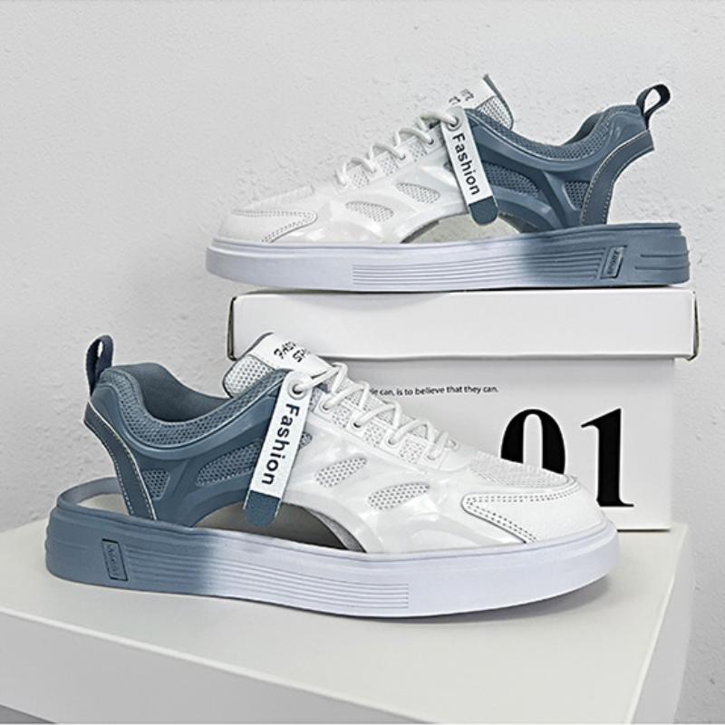 New Hole Shoes Men's Non-slip Summer Baotou Lazy Half Slippers Men's One-pedal Men's Shoes Beach Upstream Shoes.