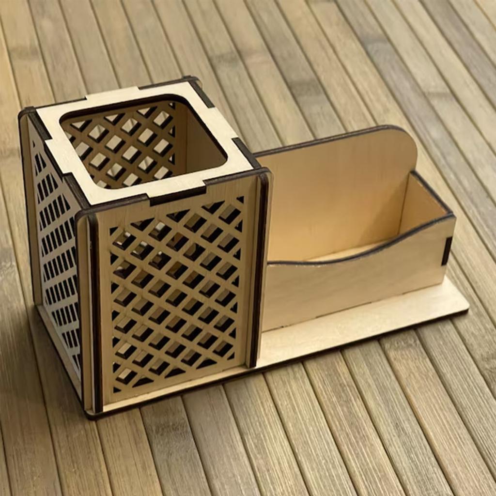 Wooden Business Card Box, Creative Desktop High-Capacity Display Storage Box