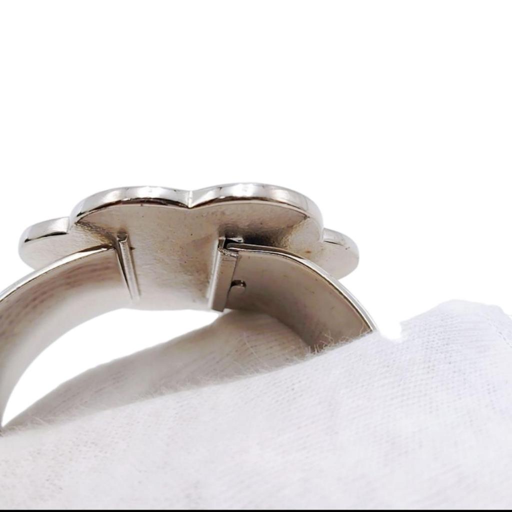 CHANEL 98P with blisters Camelia Bangle metal Black x white Women Used