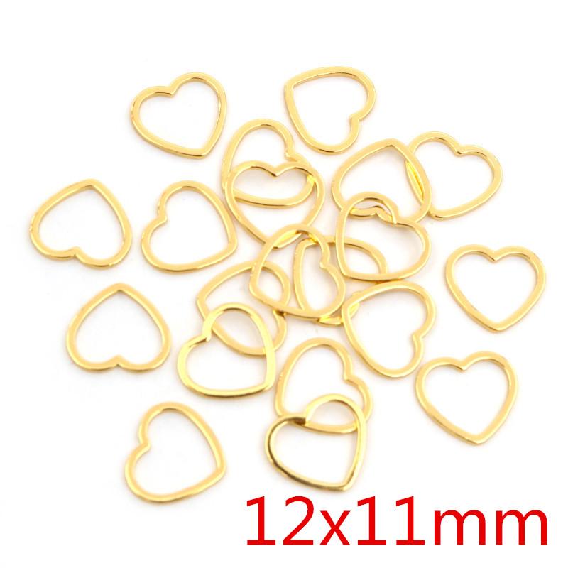 20 Stück Herz Anhänger Gold Edelstahl Anhänger Offene Fassungen Hohl Gepresste Harz Rahmen Form Fassung DIY Schmuckherstellung