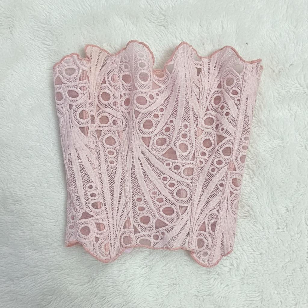 European Royal Court Style Lace Bustier - Body Shaping Mesh Top