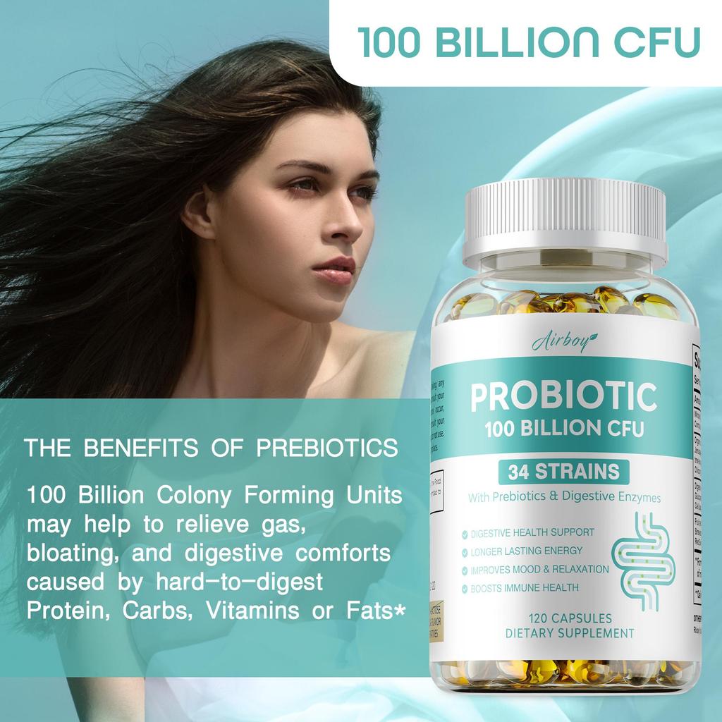 Airboy Probiotic & Digestive Enzyme Capsules - Digestive Health
