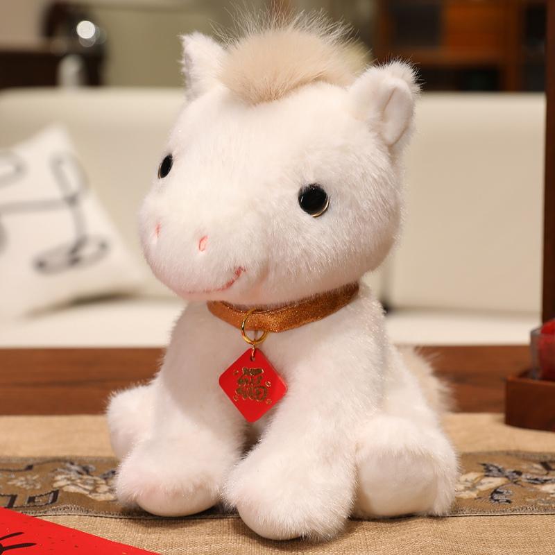 New Plush Chinese Horse Mascot Stuffed Animal Horse Plush Stuffed Animal Toy New Year Gft Chinese Year of The Horse