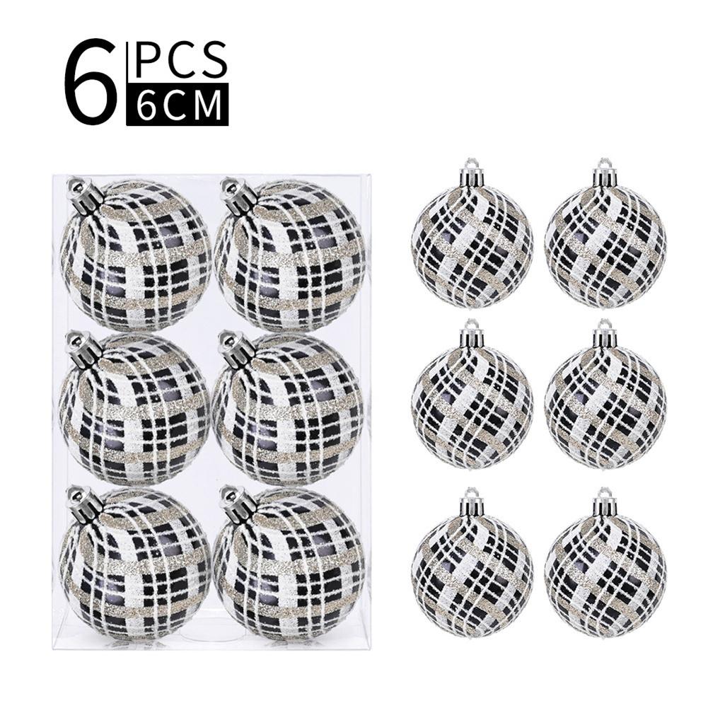 

Festive Events Christmas Ball Set Black Tree Decorations Indoor Decor Outdoor Decor PS Material Set Of 6 Balls
