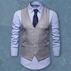 Suit Vest Solid Color Slim Fit V Neck Classic Streetwear Korean Style Autumn Single Breasted Waistcoat for Party
