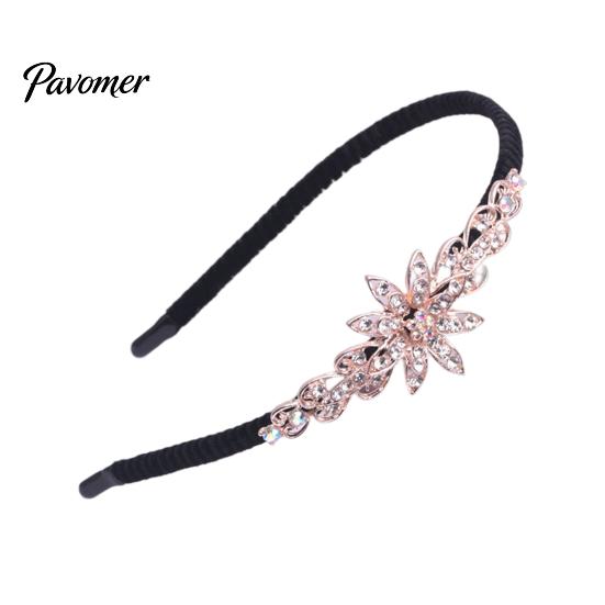 Woman Headband Elegant Style Non Slip Headwear Hair Girl Hairband Hoop Band Flower Rhinestone Headdress Accessories