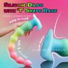 Ultra Long Soft Silicone Anal Plug With Luminous Beads And Irregular Shaped Penis SM Anal Expansion Plug Sexual Product