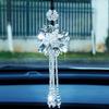 AAGWW Car Interior Crystal Creative Rearview Mirror Pendant White 1 Decoration, Decoration, Gift, Pendant, (Transparent Design, Piece)