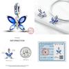 Elegant S925 Silver Butterfly & Dragonfly Multicolor Charms Beads Pendant 3mm DIY Fine Jewelry Making Accessories Gifts