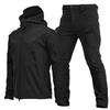 Men's Outdoor Warm-up Set - Camouflage Lined Thick Jacket and Pants, Soft-shell Jacket Set