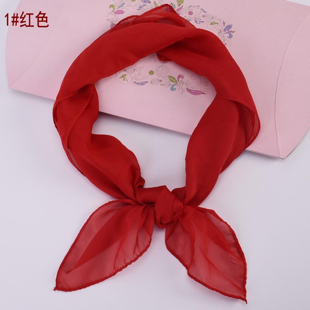 Women 65x65CM Fashion Casual Monochrome Handkerchief Lightweight And Soft Chiffon Scarf Party Gift
