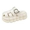 One Pedal Hollow Thick Bottom Comfortable Roman Cool Slippers Pig Cage Summer 2025 New Woven Bag Head Slippers Women's Wear