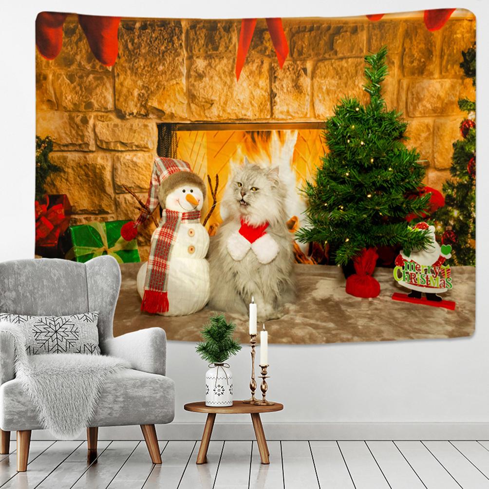 Neujahr Weihnachtsdekoration Iglu Natur Katze Tapisserie Kawaii Dekoration Wandbehang Home Dekoration Tapisserie