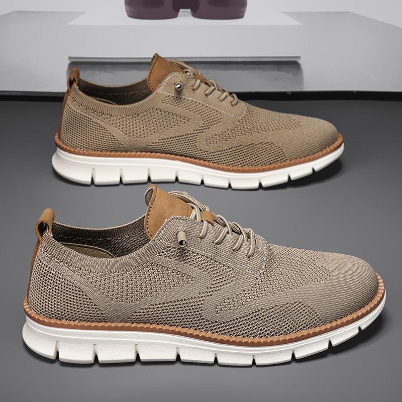 Size Men's Shoes Fly-woven Mesh Shoes Casual Sports Shoes Men's Travel Year New Running Shoes Trendy Shoes Soft Sole