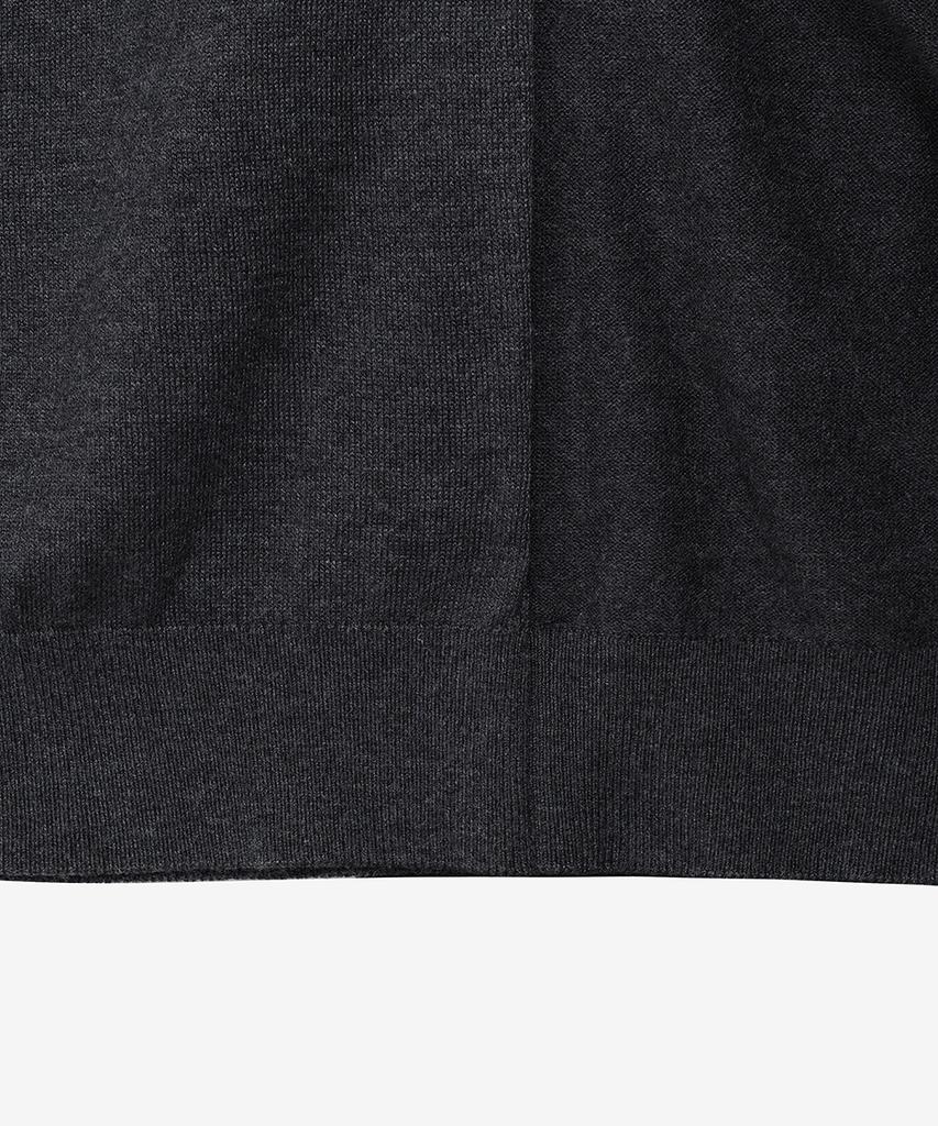 NOIRER Cashmere Layered Mock Neck Cardigan Knit (Dark Gray)